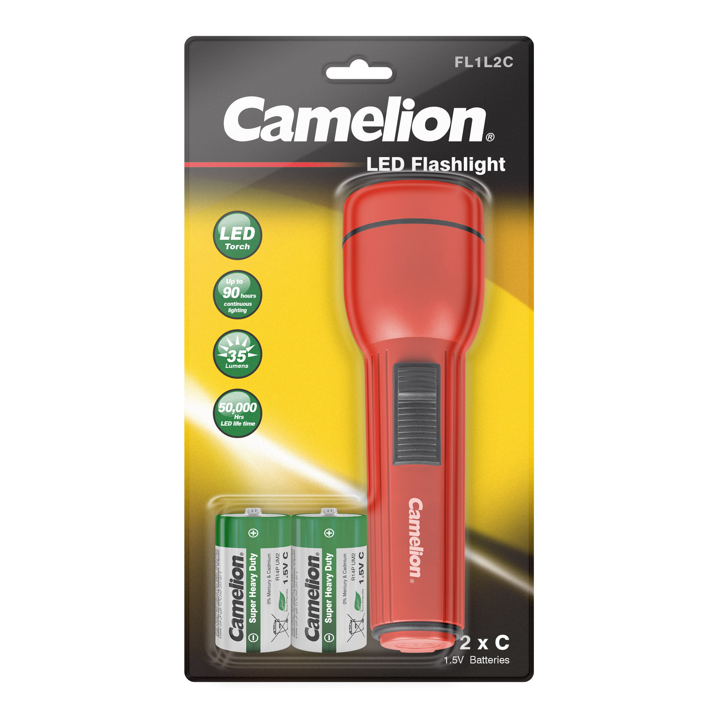 CAMELION FL1L2CB2R14P keskmise suurusega LED-taskulamp koos 2 x R14 patareidega - Image 3