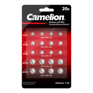 CAMELION Alkaline AG nupuelementide komplekt, 20 tk (4xAG1, 4xAG3, 4xAG4, 4xAG10, 4xAG13)