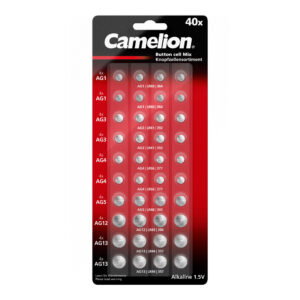 CAMELION leeliseline AG – nööppatareide komplekt, 40 tk (8xAG1, 8xAG3, 8xAG4, 4xAG5, 4xAG12, 8xAG13)