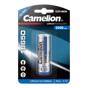 CAMELION ICR18650F-25 Button Top / 3.7V / 2500mAh / BP1