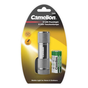 CAMELION T266-DB-SLV – 9 LED taskulamp, hõbedane